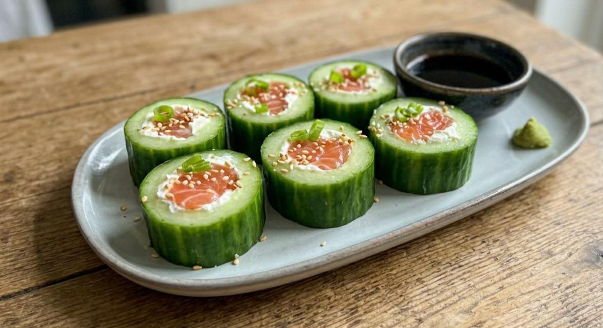 Stuffed Cucumber Bites with Fresh Herbs and Cream Cheese