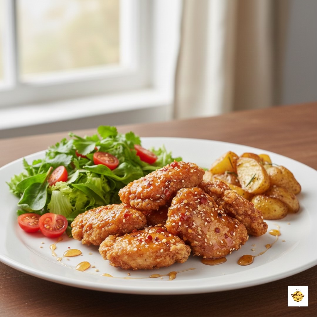 Grilled Chicken with Fresh Salad and Roasted Potatoes