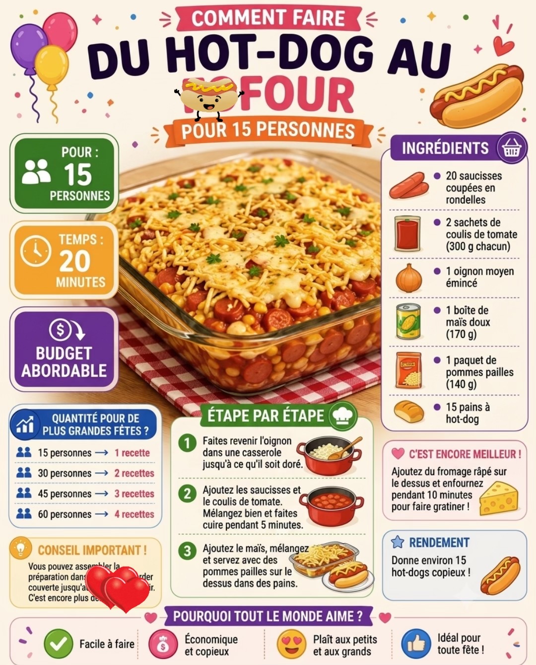 Gratin de Hot-Dog al Horno Fácil