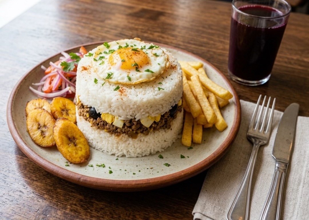 Arroz Tapado Péruvien — Timbale de Riz Farcie à la Viande et aux Olives