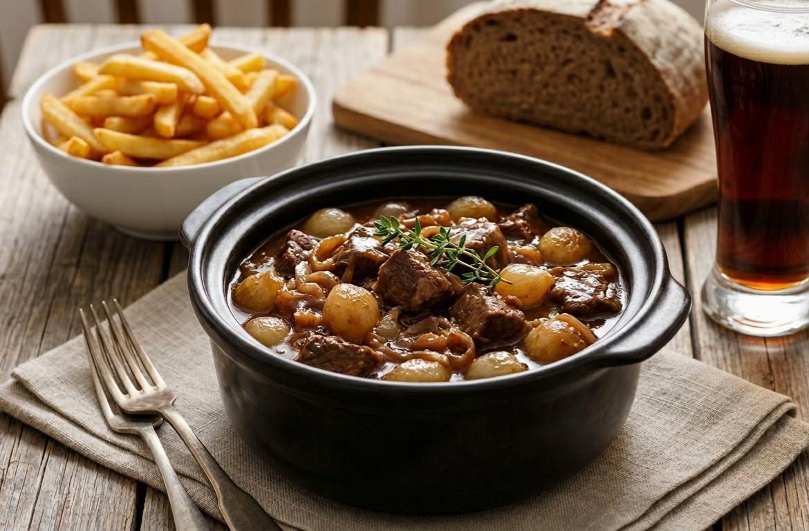 Flemish Carbonnade — Beef Braised with Dark Beer and Gingerbread