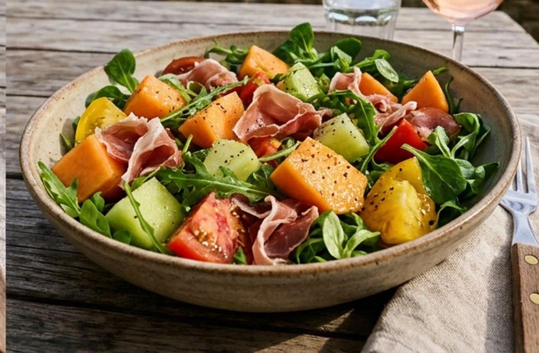 Salada Estival Melão, Presunto Cru & Rúcula