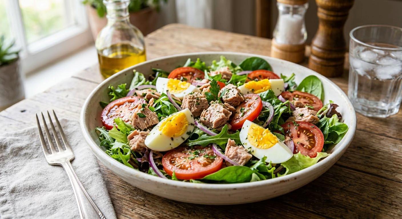 Salada Protéinada Tônho & Ovos Duros à Mediterrânea