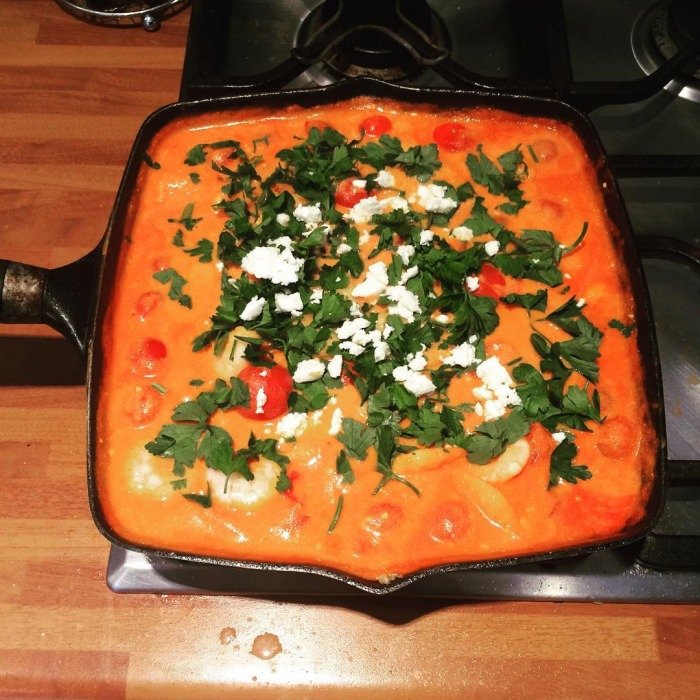 Saganaki de Crevettes à la Feta