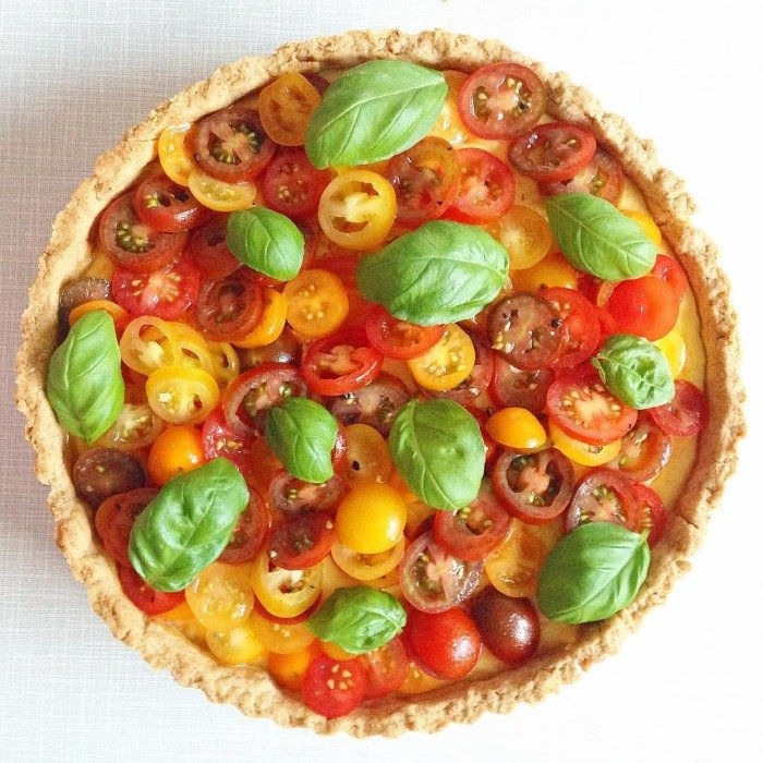 Tarta de Queso y Tomates Confítos