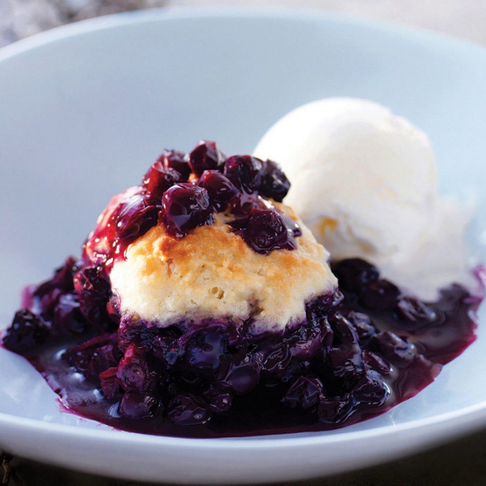 Crumble de Peches y Mirtillos