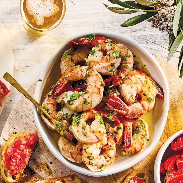 Crevettes sautées à l'ail et au xérès