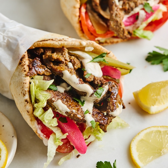 Wrap de Shawarma au Rôti de Boeuf