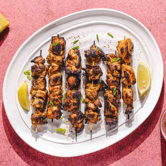 Brochettes de poulet fumées