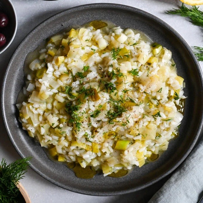 Gratin de Poireaux, Riz et Agneau