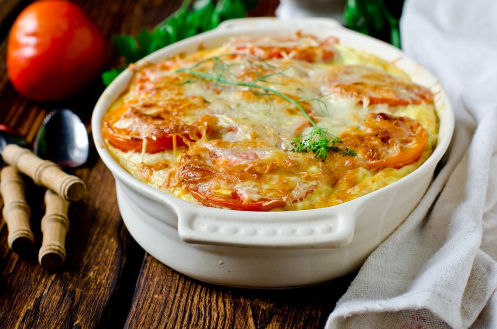 Baked Tilapia and Potato Gratin with Creamy Tomato Sauce