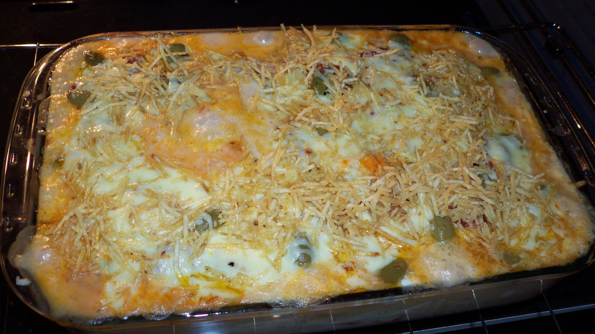 Fish and Potato Bake with Golden Mozzarella