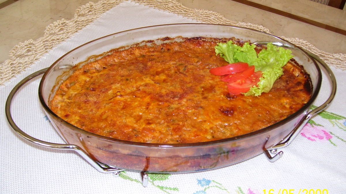 Baked Mock Crab Casserole with Cabbage, Tuna & Coconut Milk